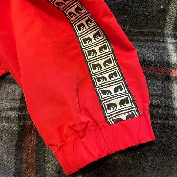 Red Obey Jacket w/ a foldable hoodie attached. - Picture 6 of 7